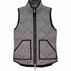 Men's Black and White Herringbone Vest